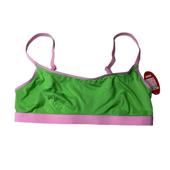 Parade Re:Play Scoop Neck Wireless Bralette Lime Green and Light Pink Sz Small - Picture 1 of 5